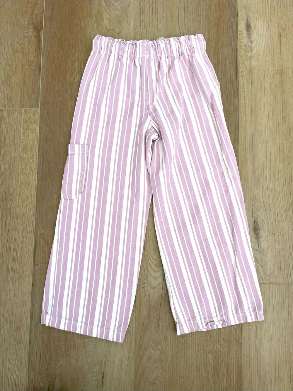 OshKosh Bgosh Girls Pants Lot Size 6 6X Pink and Striped Pull On Drawstring 2PC